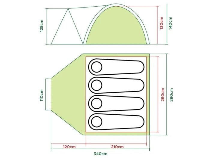 Coleman Darwin 4 Plus Grey Tente Dôme – Image 2