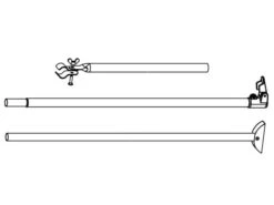 Piper PowerGrip Barre Anti-tempête Avec Pied Pliant Aluminium 28 Mm