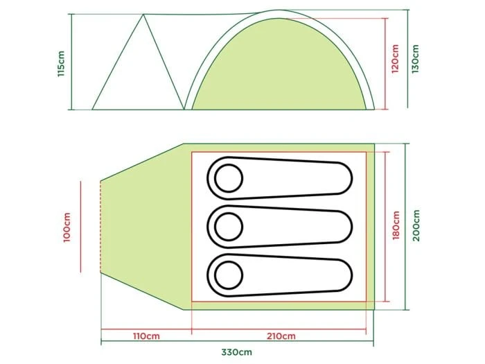 Coleman Darwin 3 Plus Grey Tente Dôme – Image 10