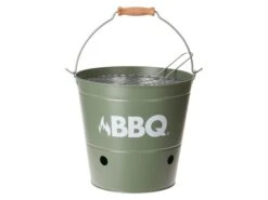 BBQ Ø 27,5 Cm Seau Barbecue Au Charbon De Bois-Vert Mat