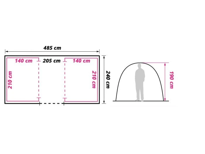 Obelink Twinspace Vis-à -Vis Tente Tunnel – Image 7