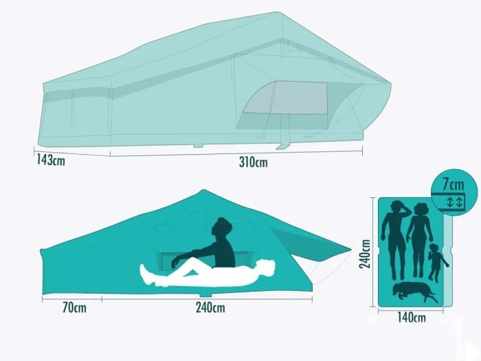 Arcta Viator 140 PRO 2.0 Tente De Toit – Confort Haut De Gamme Pour Deux Aventuriers – Image 5